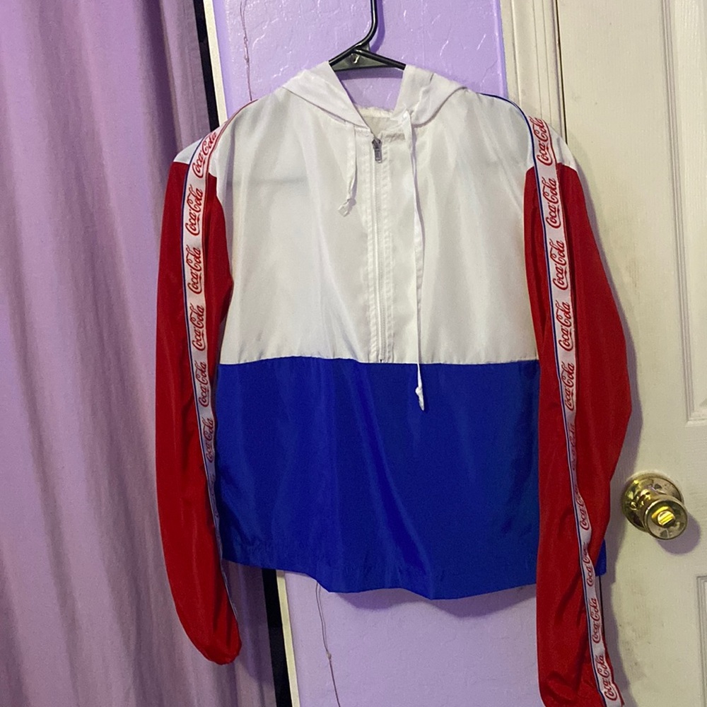 Cropped Coca Cola wind breaker